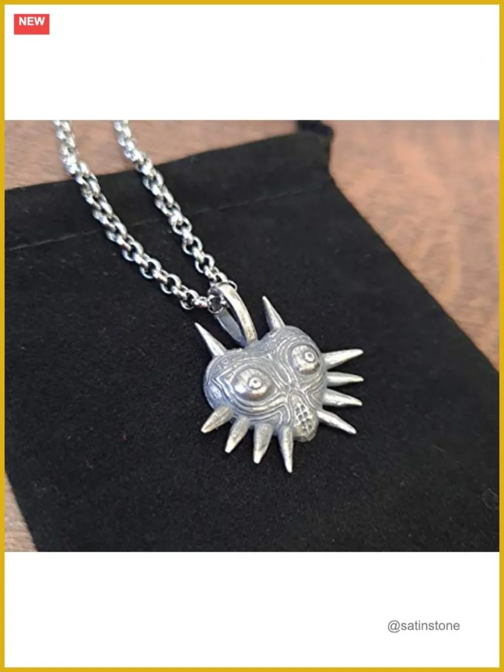 925 Sterling Silver Majora's Mask Pendant Necklace Zelda